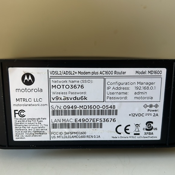 Motorola VDSL2/ADSL2+ Modem and Router - Picture 3 of 6